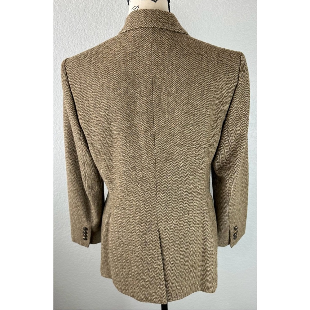 Ralph Lauren Wool Herringbone Equestrian Tailored Norfolk Jacket, size 12P RARE - Picture 4 of 12